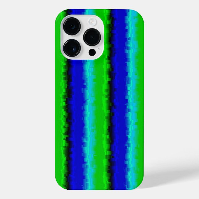 Green Blue abstract 3D rainbow pattern iPhone Case (Back)