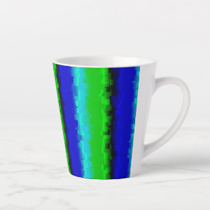 Green Blue abstract 3D rainbow pattern Latte Mug