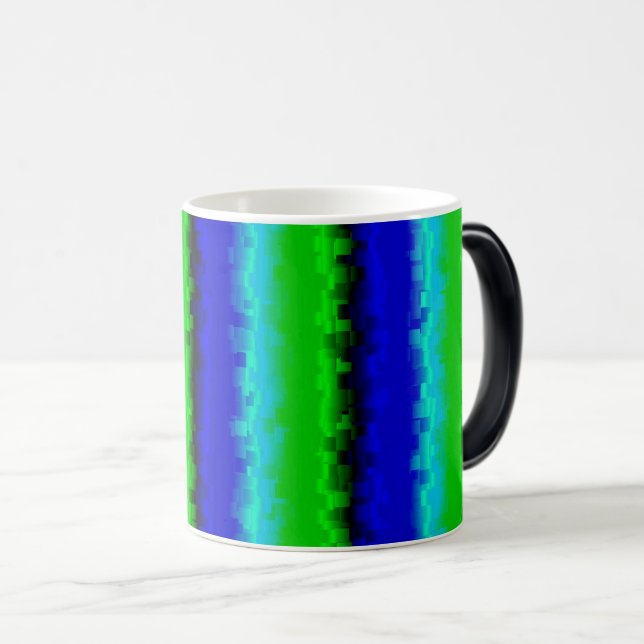 Green Blue abstract 3D rainbow pattern Magic Mug (Front Right)