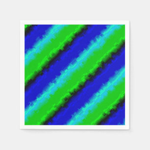 Green Blue abstract 3D rainbow pattern Napkin