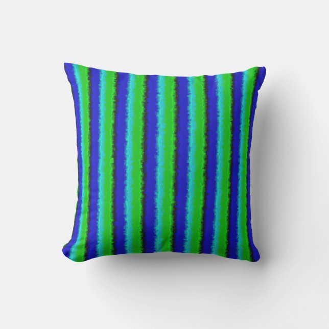 Green Blue abstract 3D rainbow pattern Outdoor Pillow (Front)