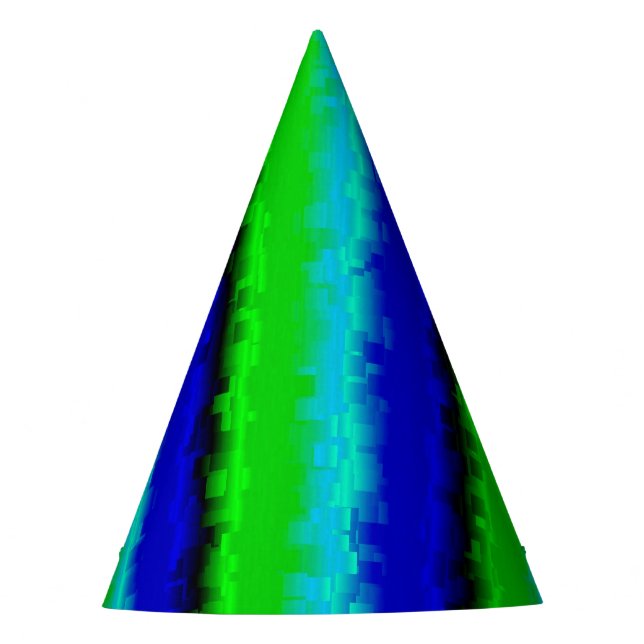 Green Blue abstract 3D rainbow pattern Party Hat (Front)