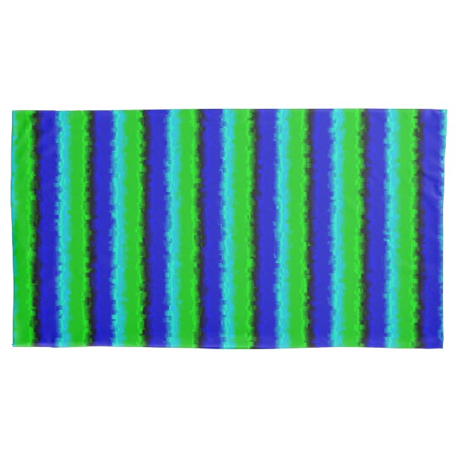 Green Blue abstract 3D rainbow pattern Pillowcase (Front)