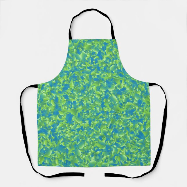 Green Blue Abstract Geometric Pattern Apron (Front)