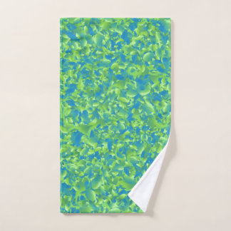Green Blue Abstract Geometric Pattern Hand Towel