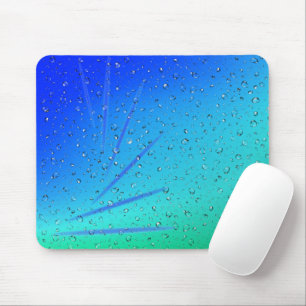 Green & Blue Abstract With Raindrops Mouse Pad