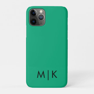 Green Blue and Black Modern Monogram  iPhone 11 Pro Case