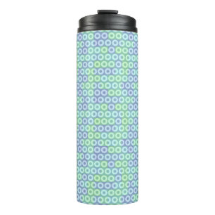 green, blue and purple circles thermal tumbler