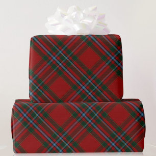 Green Blue and Red Tartan Plaid Christmas Gift Wrapping Paper