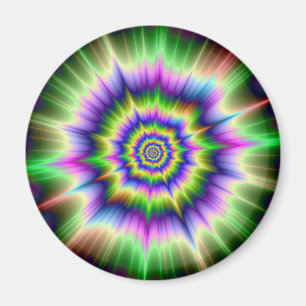 Green Blue and Yellow Explosion Magnet