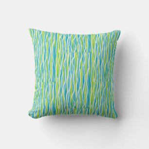 Green Blue Aqua Throw Pillow for Couch Bed or Sofa