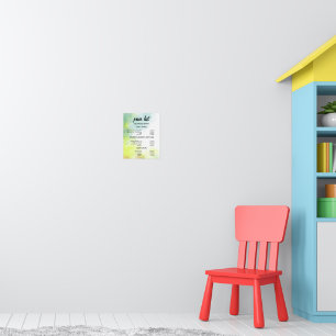  Green & Blue Artistic price list Poster