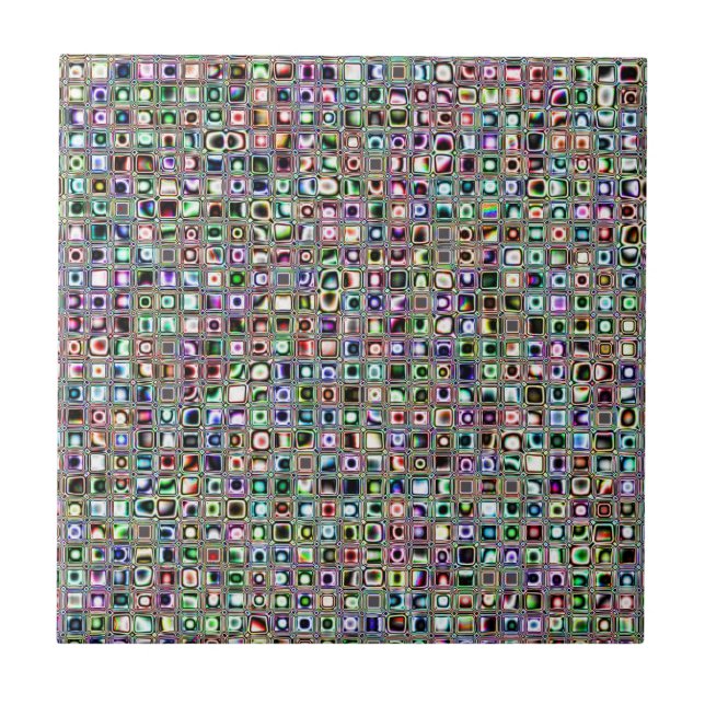 Green-Blue 'Bijoux' Textured Mosaic Tiles Pattern (Front)