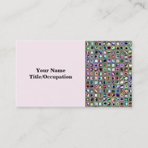 Green-Blue 'Bijoux' Textured Mosaic Tiles Pattern Business Card