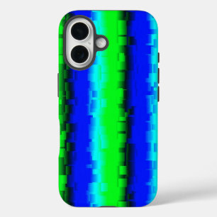 green blue black abstract rainbow pattern iPhone 16 case