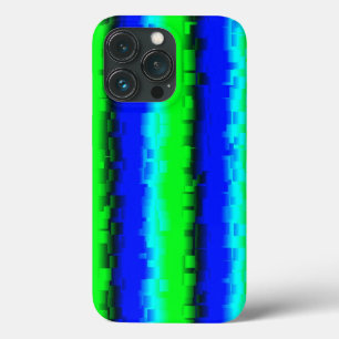 green blue black abstract rainbow pattern iPhone 13 pro case