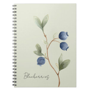 Green Blue Blueberries Fruit   Notebook