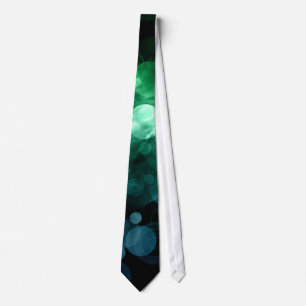 Green & Blue Bokeh Pattern Design Men's Tie