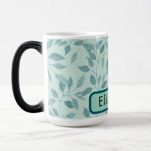Green Blue Botanical Custom Name Magic Mug