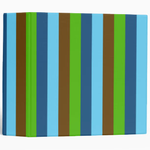 Green Blue Brown Vertical Lines Earth Day Binder