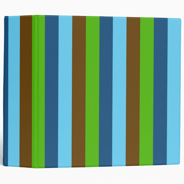 Green Blue Brown Vertical Lines Earth Day Binder (Front/Spine)