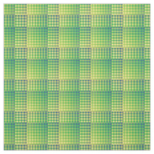 Green Blue Checker Abstract Pattern Fabric