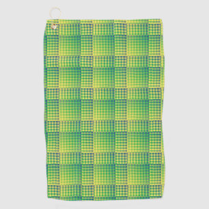 Green Blue Checker Abstract Pattern Golf Towel