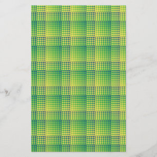 Green Blue Checker Abstract Pattern Stationery