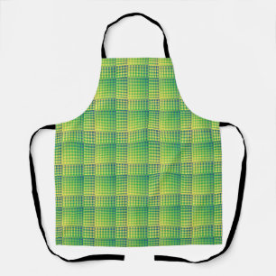 Green Blue Chequered Abstract Pattern Apron