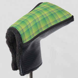 Green Blue Chequered Abstract Pattern Golf Head Cover