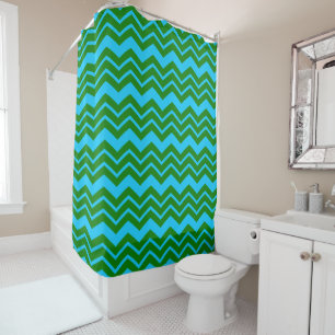 Green Blue Chevron Zigzag Design 