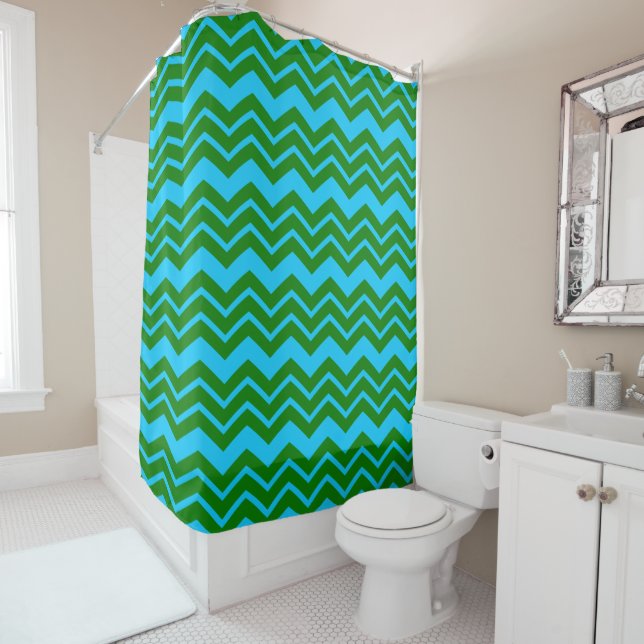 Green Blue Chevron Zigzag Design  (In Situ)
