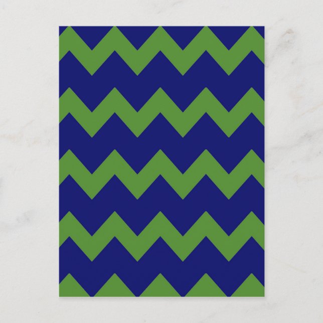 Green Blue Chevrons Postcard (Front)