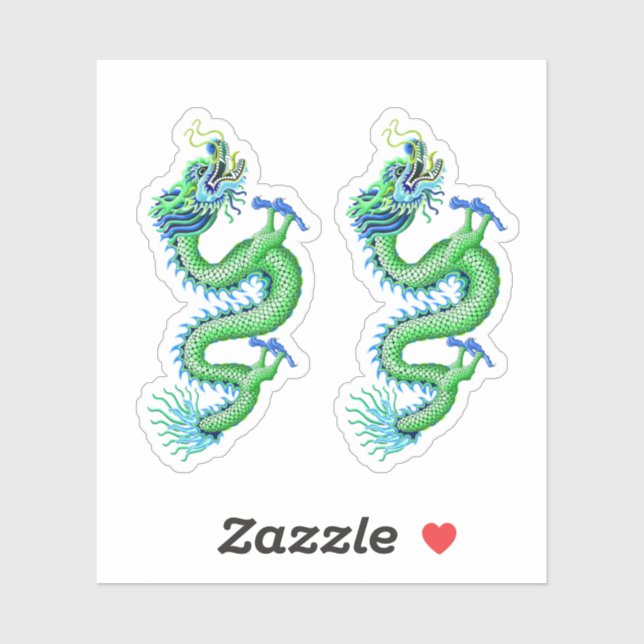 Green & Blue Chinese Dragon (Sheet)