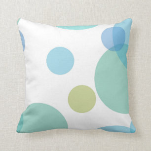 Green Blue Circles Throw Pillow