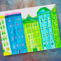 Green Blue Cityscape Apartments New York Street