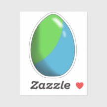 Green & Blue Easter Egg Custom-Cut Vinyl Sticker