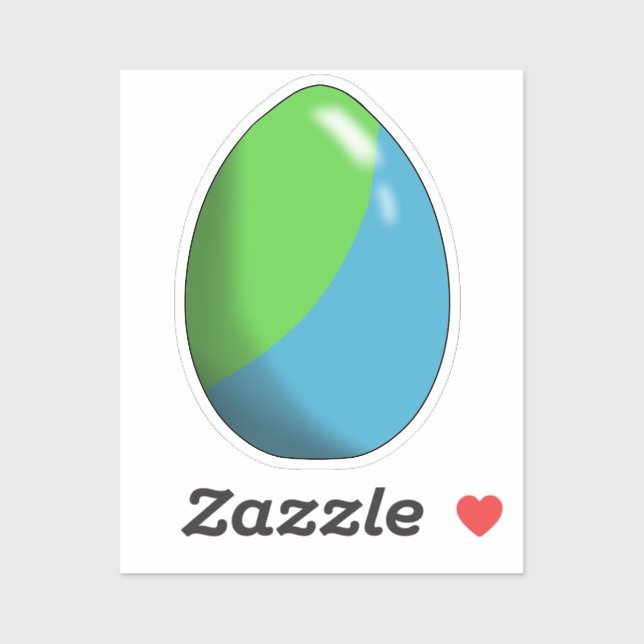 Green & Blue Easter Egg Custom-Cut Vinyl Sticker (Sheet)