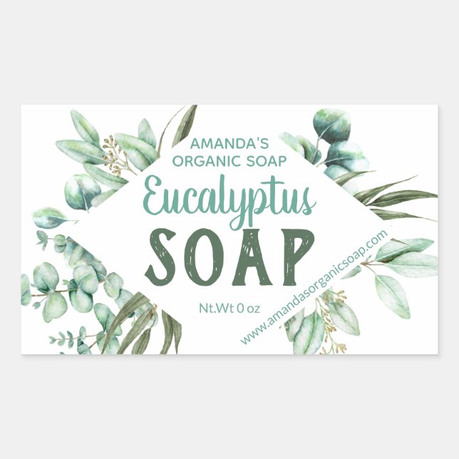 Green Blue Eucalyptus Infused Soap Labels (Front)