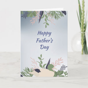 Green Blue Ferns and Duck Father's Day Card