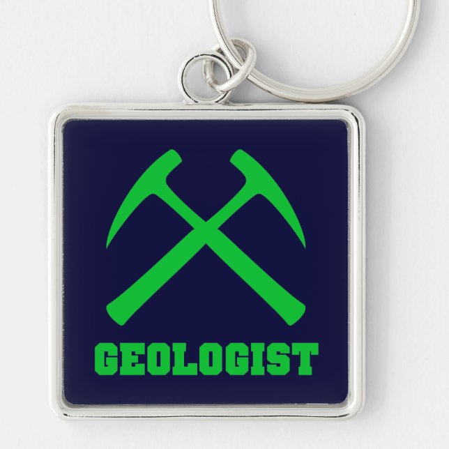 Green & Blue Geologist Keychain (Front)