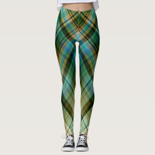 Green Blue Geometric Leggings