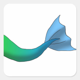 Green/Blue Gradient Mermaid Tail Square Sticker