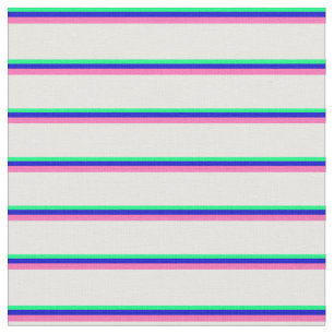 Green, Blue, Hot Pink, and White Coloured Lines Fabric
