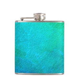 Green Blue Ice Abstract Art Hip Flask
