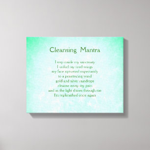Green Blue Inspirational Energy Cleansing canvas
