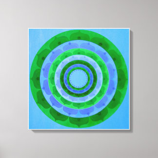 Green blue Mandala Canvas Print