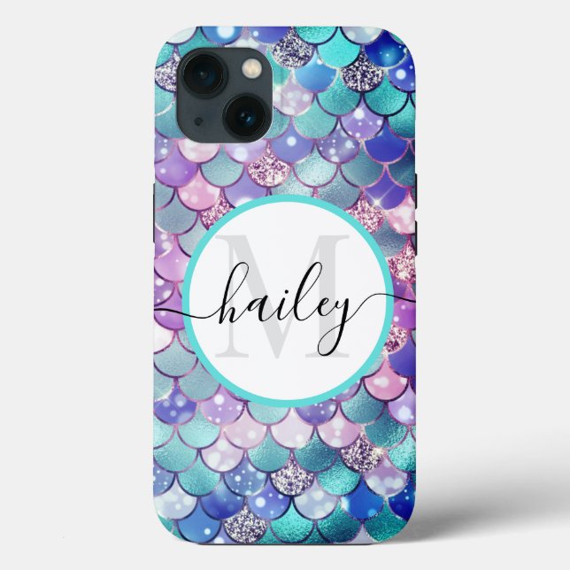 green blue  mermaid skin with glitter Case-Mate i Case-Mate iPhone Case (Back)