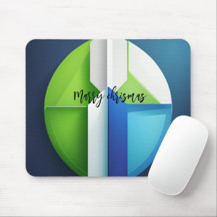 Green Blue Modern Abstract Circle Mouse Pad