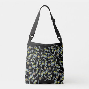 Green Blue Olive Watercolor Hand-painted Crossbody Bag